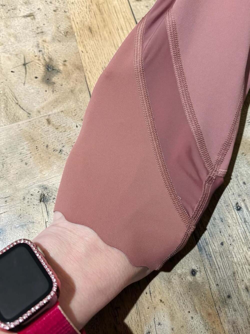 Lululemon Wunder Under Scallop High Rise Crop 23" Pink Size 4 - Picture 11 of 13